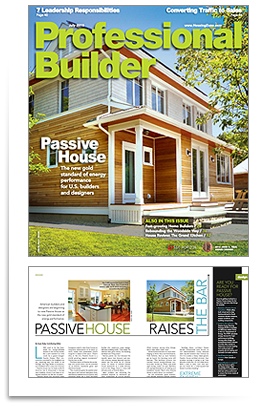 Professional Builder July 2013 Feature Article is on Steven's Passive House Design in Falmouth Mass.